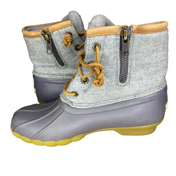Sperry boots womens 5 duck boots THINSULATE 200g wool rubber outdoor snow preppy - Picture 5 of 9